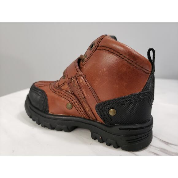 NEW Baby Infant 5 POLO‎ RALPH LAUREN COMBAT BOOTS TYREK BRANDY BROWN BLACK - Picture 3 of 6